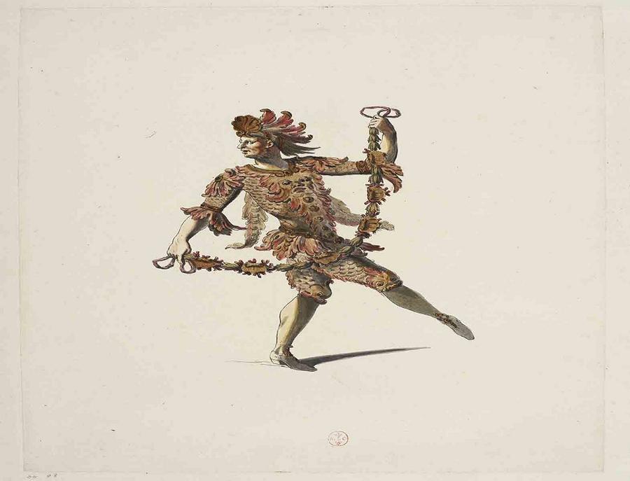 Costume d'un dieu marin dansant pour l'acte I de Phaéton