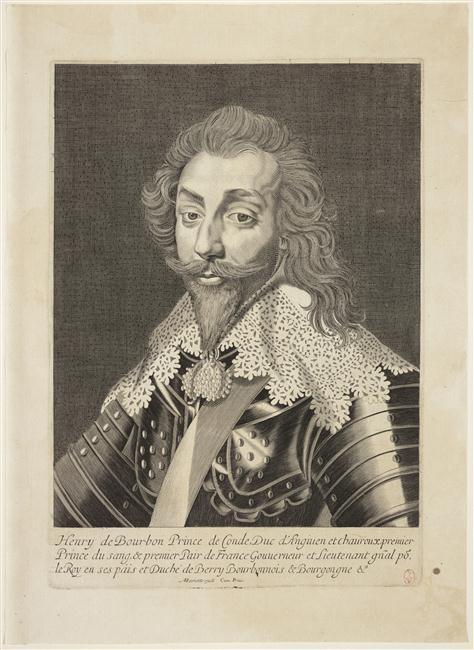 Henry de Bourbon, Prince de Condé Duc d'Anguien et cha(te)auroux premier / Prince du sang & premier Pair de France, Gouverneur et Lieutenant g(é)n(ér)al po(ur) / le Roy en ses païs et Duché de Berry Bourbonnois & Bourgongne &c