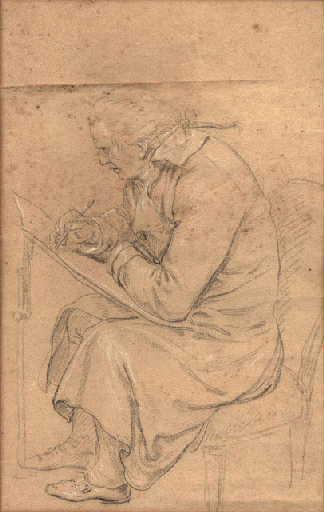 Portrait du sculpteur Louis Pierre Deseine dessinant