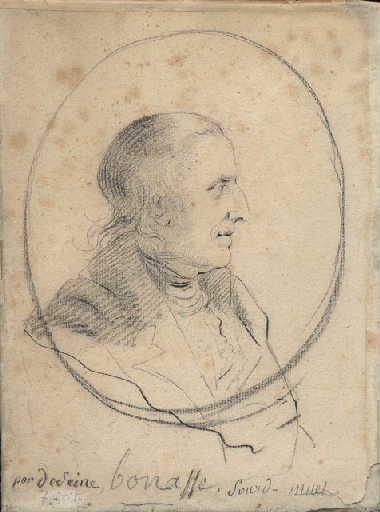 Autoportrait de profil en médaillon