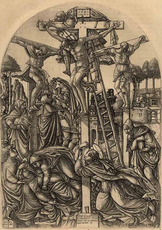 Jésus en croix entre les deux larrons