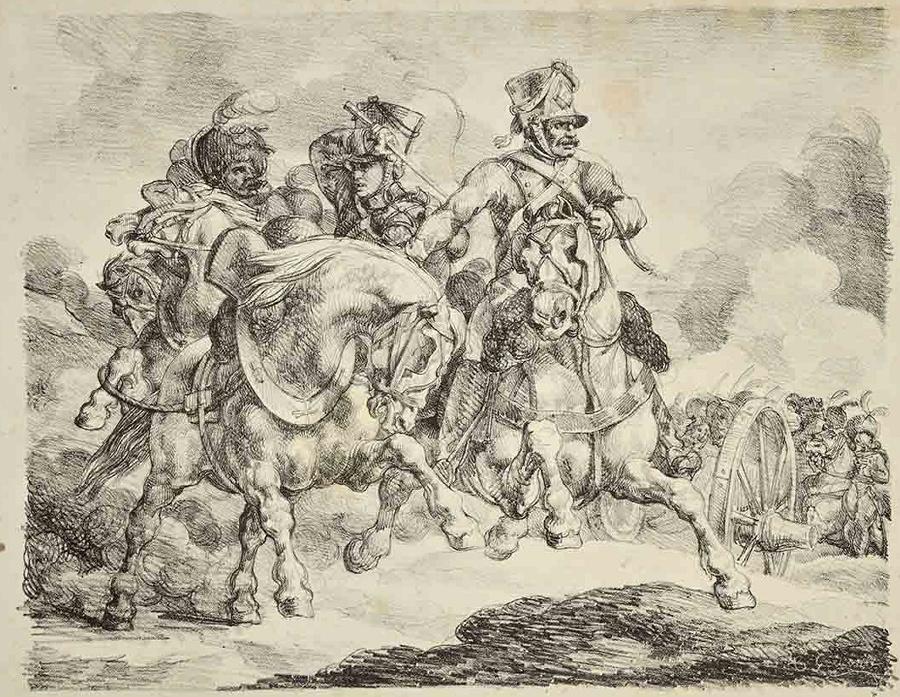 Artillerie à cheval de la garde impériale changeant de position