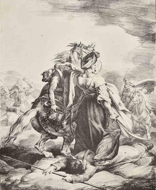 Mameluck défendant un trompette blessé