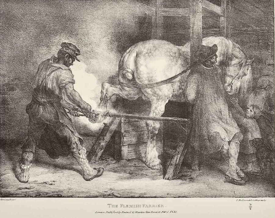 Suite anglaise (12 lithographies) : Various Subjects drawn from Life and on Stone : THE FLEMISH FARRIER