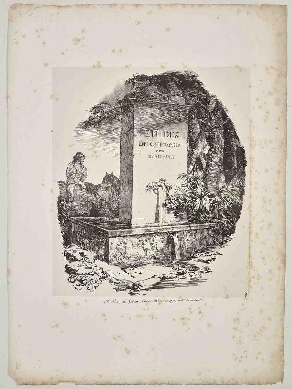 Suite dite Les Grands Chevaux : Études / DE / CHEVAUX / PAR / GERICAULT. [Frontispice.]L'Abrevoir