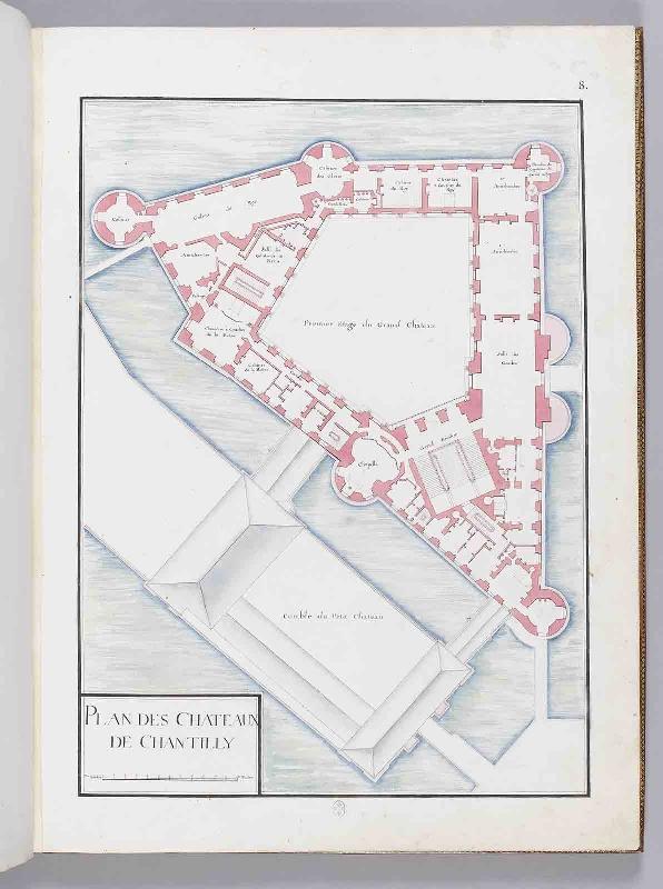 Album du comte du Nord (Planche F08) : PLAN DES CHATEAUX DE CHANTILLY
