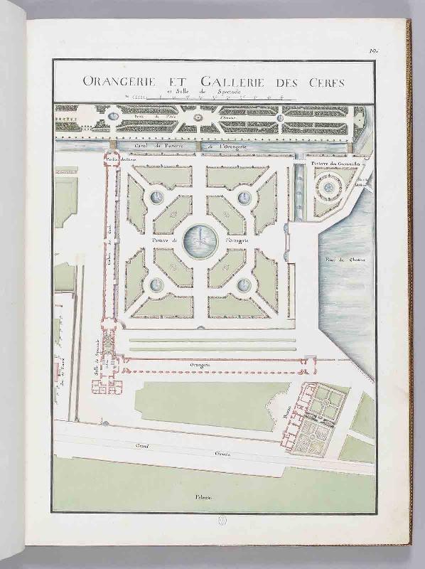 Album du comte du Nord (Planche F10) : ORANGERIE ET GALLERIE DES CERFS