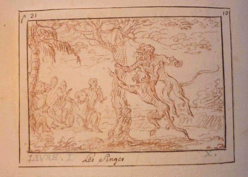 Fables de Houdard de La Motte : Les singes