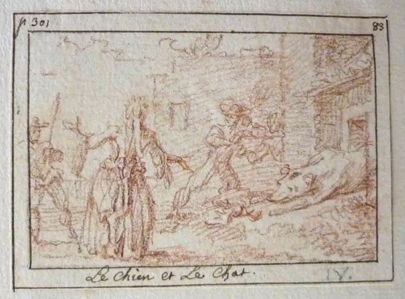 Fables de Houdard de La Motte : Le chien et le chat