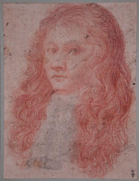 Homme en buste de profil avec jabot de dentelle