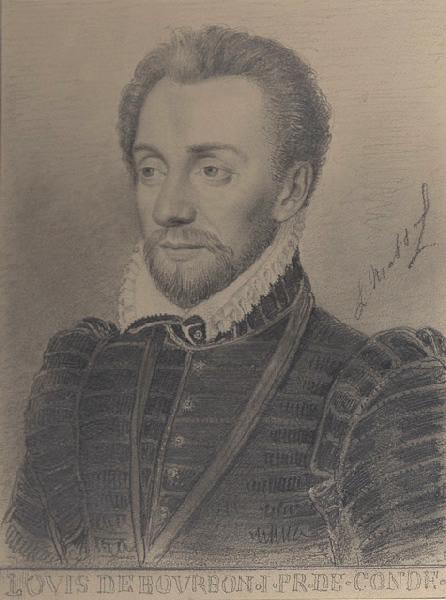 Portraits au crayon d'après les tableaux du musée de Versailles ; Louis de Bourbon Ier du nom, prince de Condé (mort en 1569)
