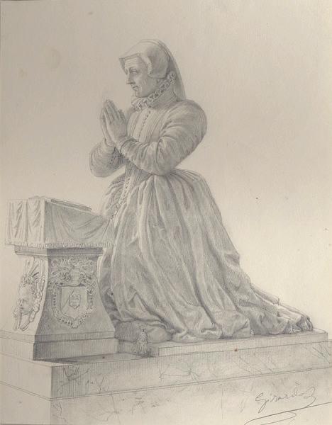 Portraits au crayon d'après les tableaux du musée de Versailles ; Charlotte Catherine de La Trémoille princesse de Condé dessiné par Girardet