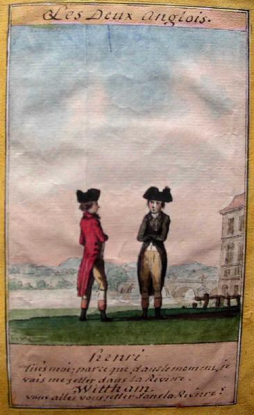 Almanach de 1758 ; Proverbes dramatiques Recueil factice de 103 dessins illustrant le premier tome des Proverbes dramatiques : Les deux Anglais