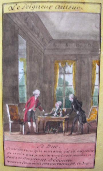 Almanach de 1758 ; Proverbes dramatiques Recueil factice de 103 dessins illustrant le premier tome des Proverbes dramatiques : Le Seigneur auteur