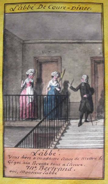 Almanach de 1758 ; Proverbes dramatiques Recueil factice de 103 dessins illustrant le premier tome des Proverbes dramatiques : L'abbé de coure-diner