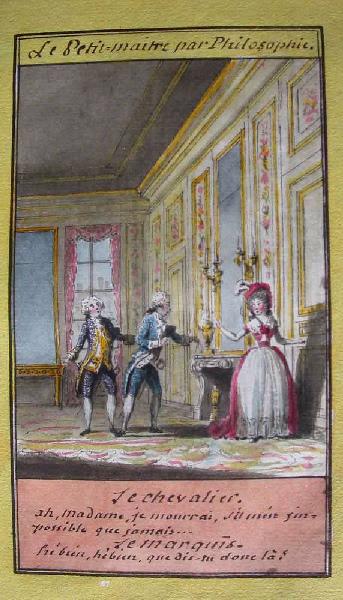 Almanach de 1758 ; Proverbes dramatiques Recueil factice de 103 dessins illustrant le premier tome des Proverbes dramatiques : Le petit maître par philosophie