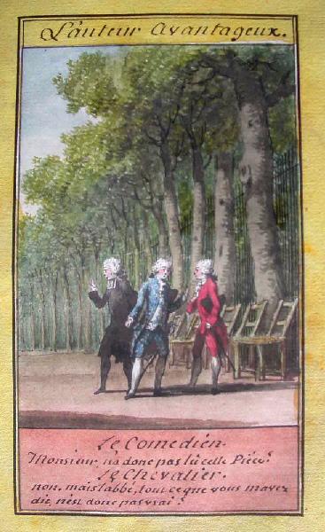 Almanach de 1758 ; Proverbes dramatiques Recueil factice de 103 dessins illustrant le premier tome des Proverbes dramatiques : L'auteur avantageux