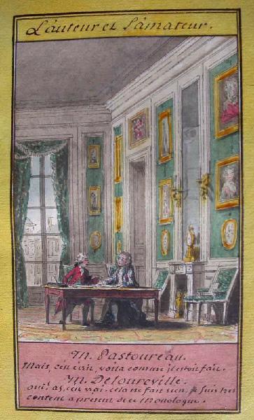 Almanach de 1758 ; Proverbes dramatiques Recueil factice de 103 dessins illustrant le premier tome des Proverbes dramatiques : L'auteur et l'amateur