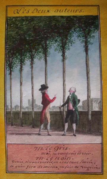 Almanach de 1758 ; Proverbes dramatiques Recueil factice de 103 dessins illustrant le premier tome des Proverbes dramatiques : Les deux auteurs