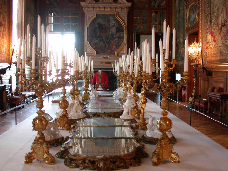 Grand plateau en bronze ; doré et glace