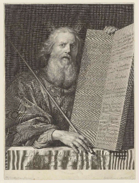 Moïse proclame la loi et soutient les tables