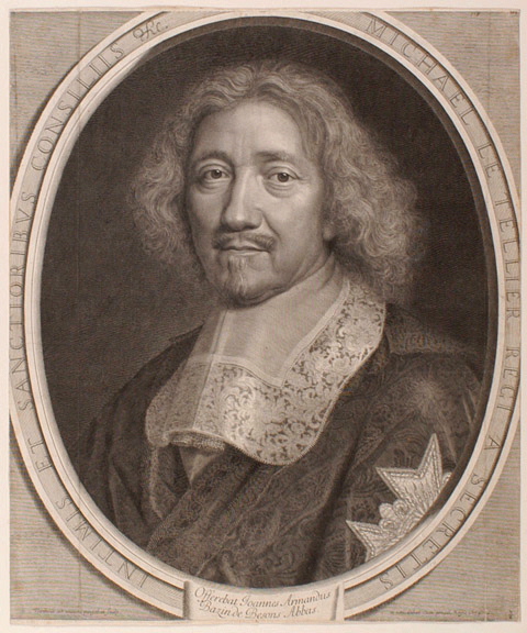 Le Tellier Michel, chancelier de France (Paris, 1603 ; Versailles 1685) dans un ovale tronqué du haut et des deux côtés
