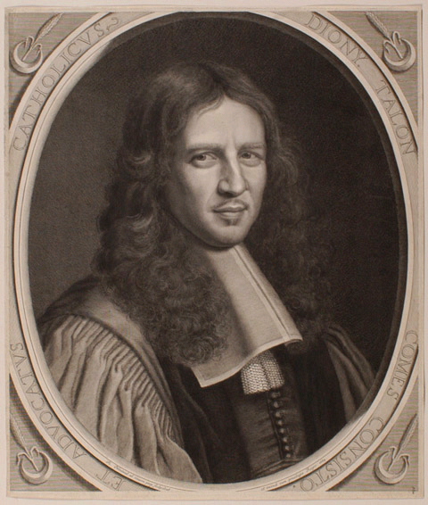 Talon (Denis) président à mortier au Parlement de Paris (1628 ; 1698) dans un ovale tronqué et flanqué d'épi de blé