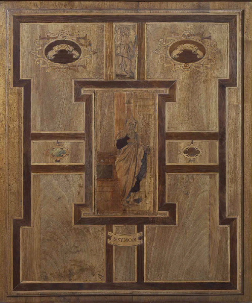 Saint Simon, panneau de marqueterie provenant de la chapelle d'Ecouen