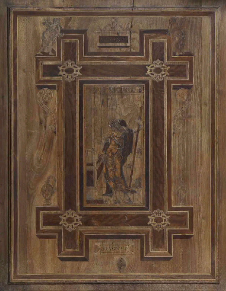 Saint Jacques le Majeur, panneau de marqueterie provenant de la chapelle d'Ecouen