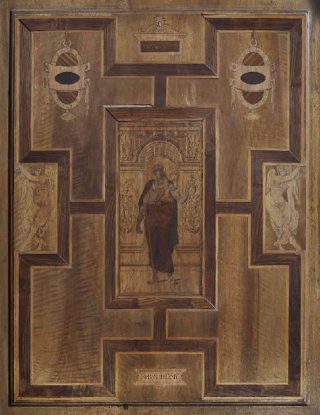 Saint Barthélémy, panneau de marqueterie provenant de la chapelle d'Ecouen