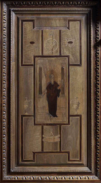 Saint Pierre, panneau de marqueterie provenant de la chapelle d'Ecouen