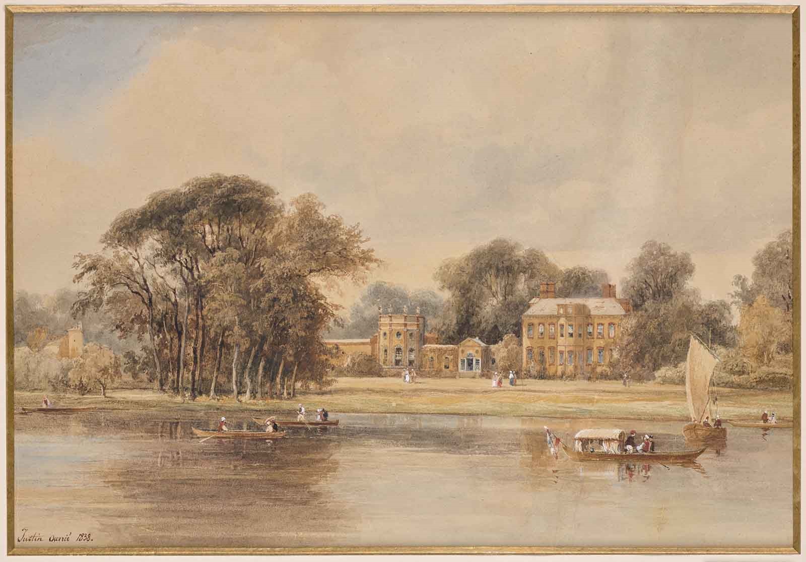 Vue d’Orleans House à Twickenham prise des bords de la Tamise