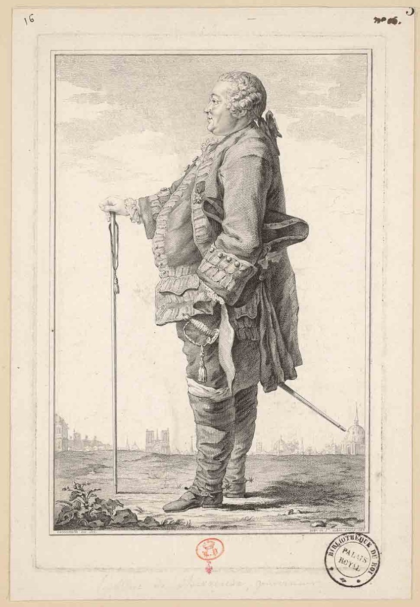 [duc de Chevreuse] ; Recueil de 27 gravures par ou d’après CARMONTELLE en taille-douce rassemblées dans un portefeuille en maroquin rouge estampée à chaud et à froid d’un décor de roulettes, aux armes des Orléans ; étiquette collée au contre-plat supérieur : Ex-libris A. Bérard n° 276.