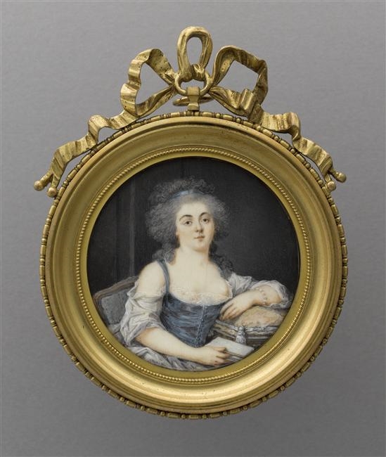 Un médaillon ovale représentant Louise-Marie-Thérèse-Bathilde d’Orléans duchesse de Bourbon (1750-1822)