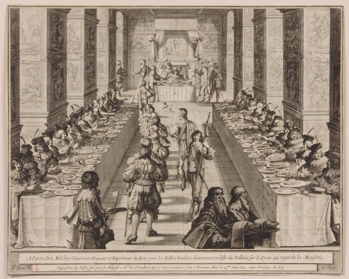 Disposition du festin fait par sa Majesté à Mrs les Chevalliers, 14 Mai 1633