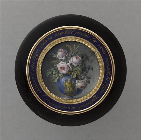 Petite bonbonnière ronde avec miniature