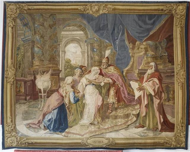 Ancien Testament (4e tenture) : L'évanouissement d'Esther ou Esther et Assuérus