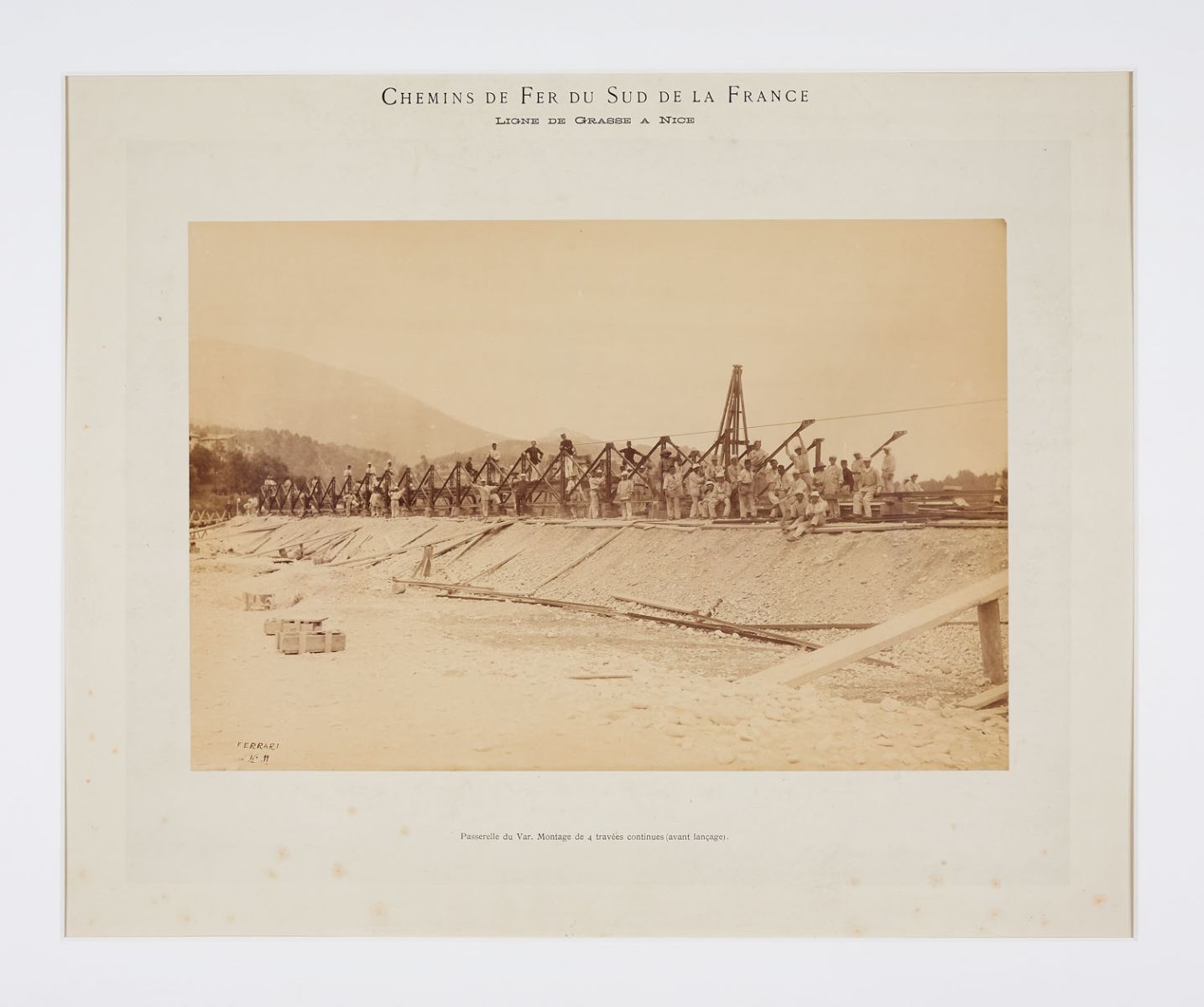 Passerelle du Var - Montage de 4 travées continues (avant lançage)