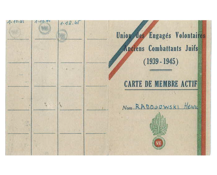 Carte de membre d'Henri Radogowski