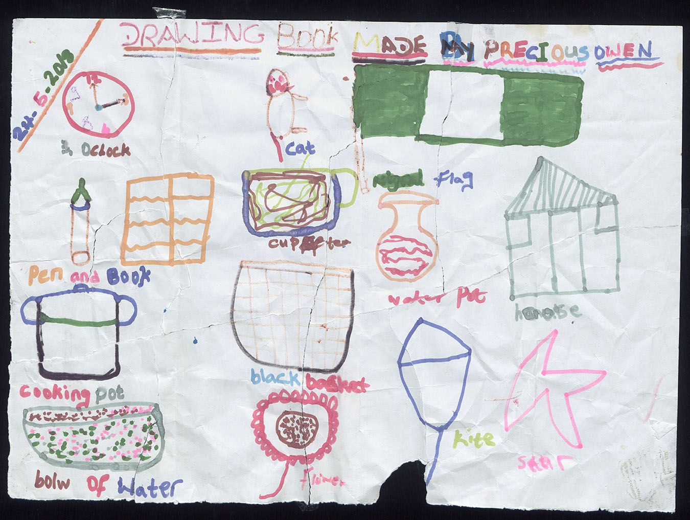 Drawing book made by Precious Owen (titre factice)