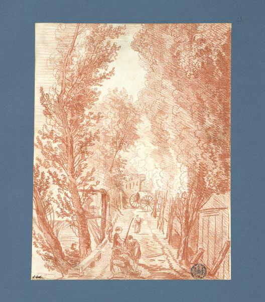 Allée d'arbres aux environs d'une habitation