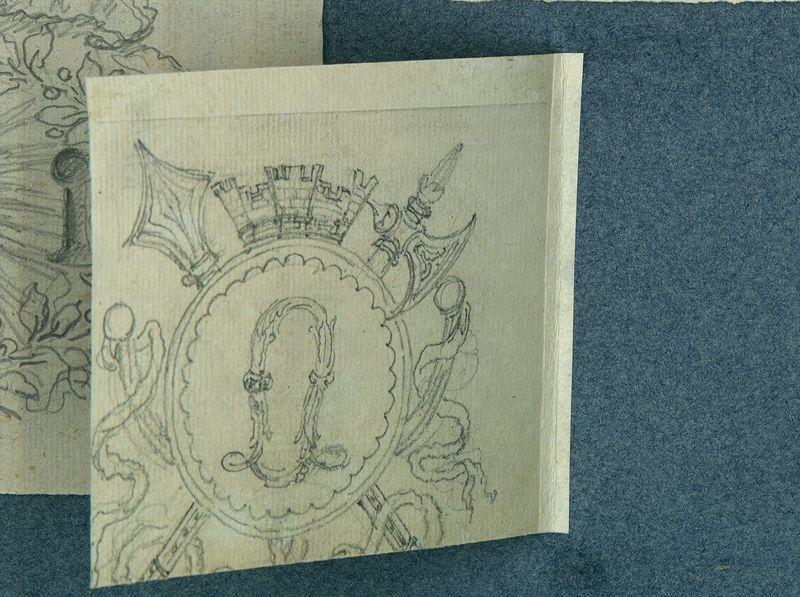 Blason décoré, frappé du double L