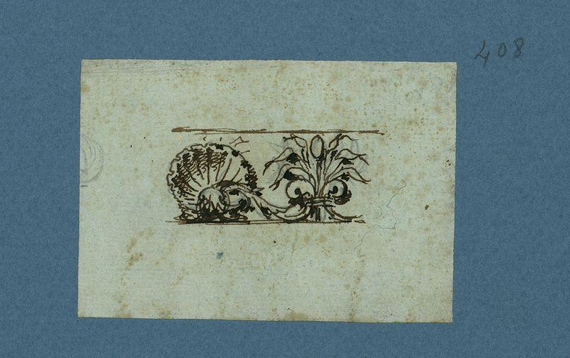 Eléments de frise : coquille et joncs