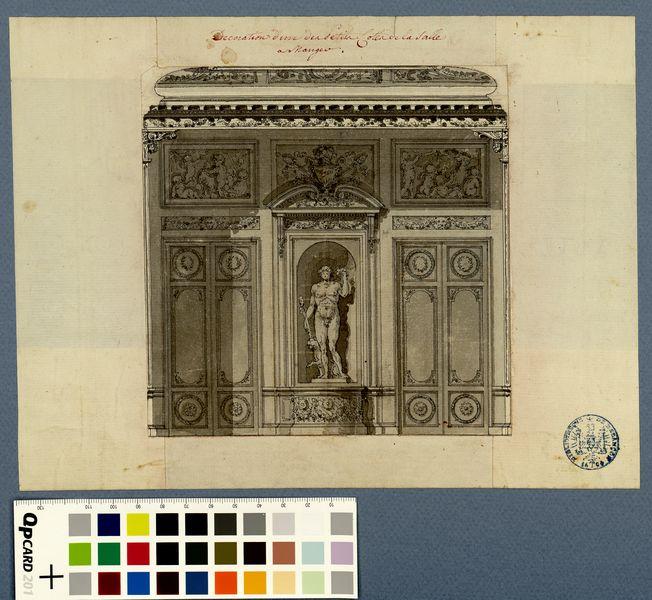 Salle à manger de M. le duc d'Aumont : décoration d'un des petits côtés
