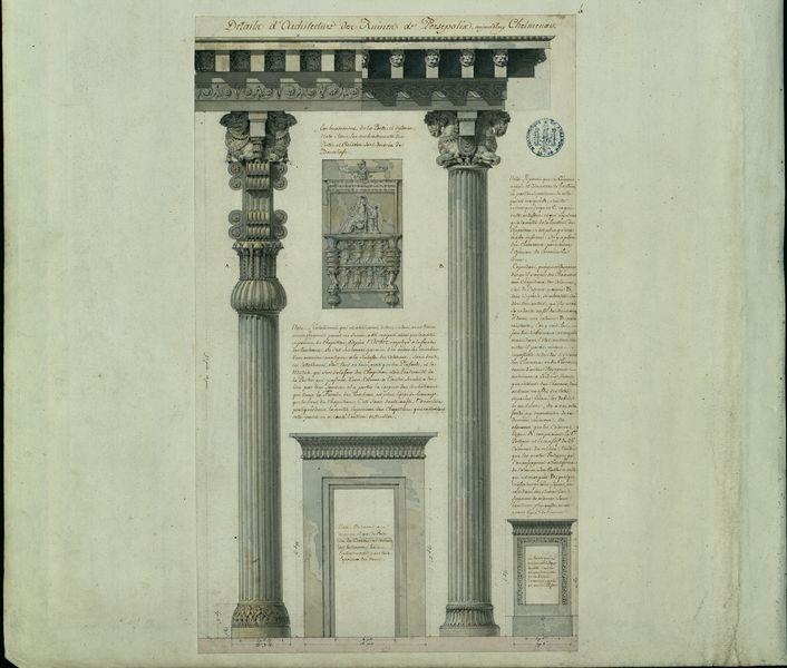 Détails d'architecture des ruines de Persépolis aujourd'hui Chelmenav