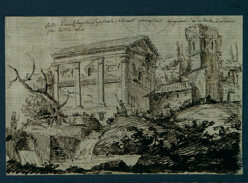 Chapelle sépulcrale servant de grenier, à trois milles de Rome sur la Via Appia