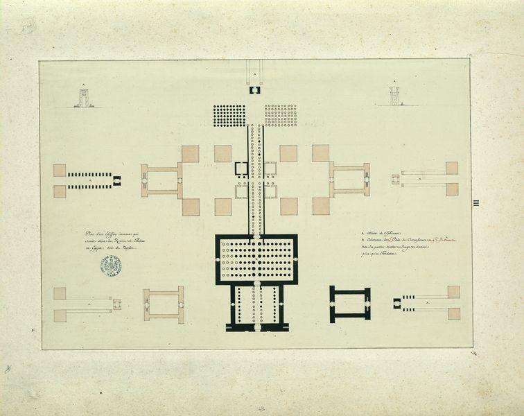 Plan d'un édifice immense qui se voit dans les ruines de Thèbes en Egypte, tiré de Norden