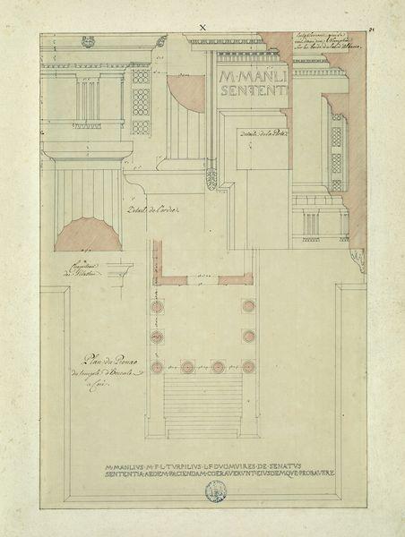 Plan du Pronao du temple d'Hercule à Cori