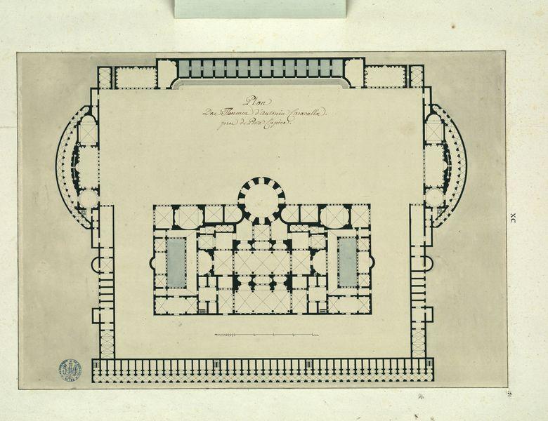 Plan des thermes d'Antonin Caracalla près de la Porte Capène