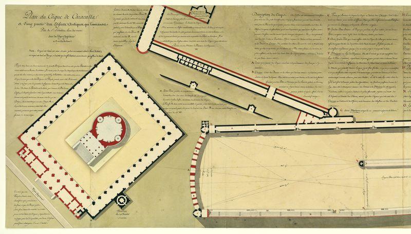Plan du cirque de Caracalla et d'une partie des édifices antiques qui l'avoisinent